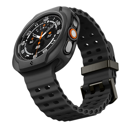 Spigen Liquid Air -kuori Samsung Galaxy Watch Ultra2:lle, Matta Musta ACS11610