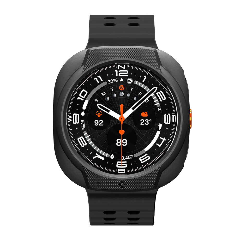 Spigen Liquid Air -kuori Samsung Galaxy Watch Ultra2:lle, Matta Musta ACS11610