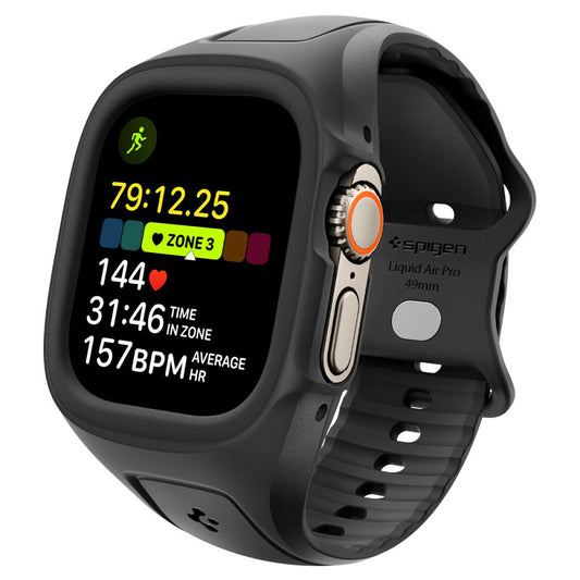 Spigen Liquid Air Pro -kuori Apple Watch Ultra Seriesille, musta ACS05463