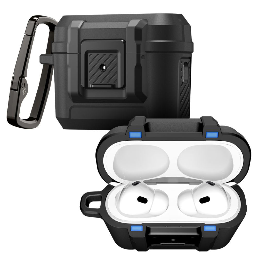 Spigen Lock Fit -suojakotelo Apple AirPods Pro 3:lle, Mattamusta