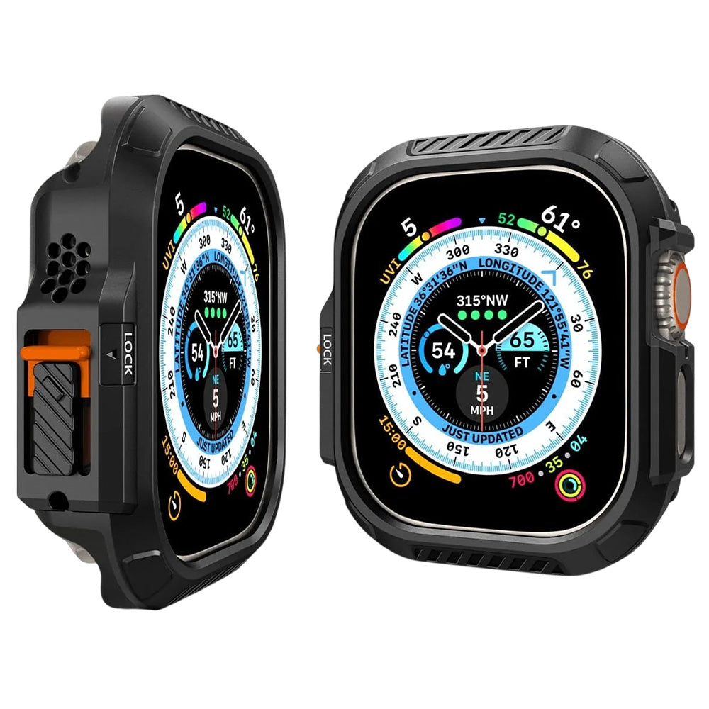 Spigen Lock Fit -kuori Apple Watch Ultra Seriesille, mattamusta ACS06208