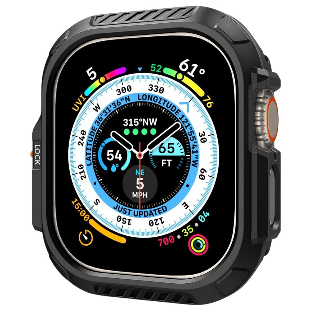Spigen Lock Fit -kuori Apple Watch Ultra Seriesille, mattamusta ACS06208