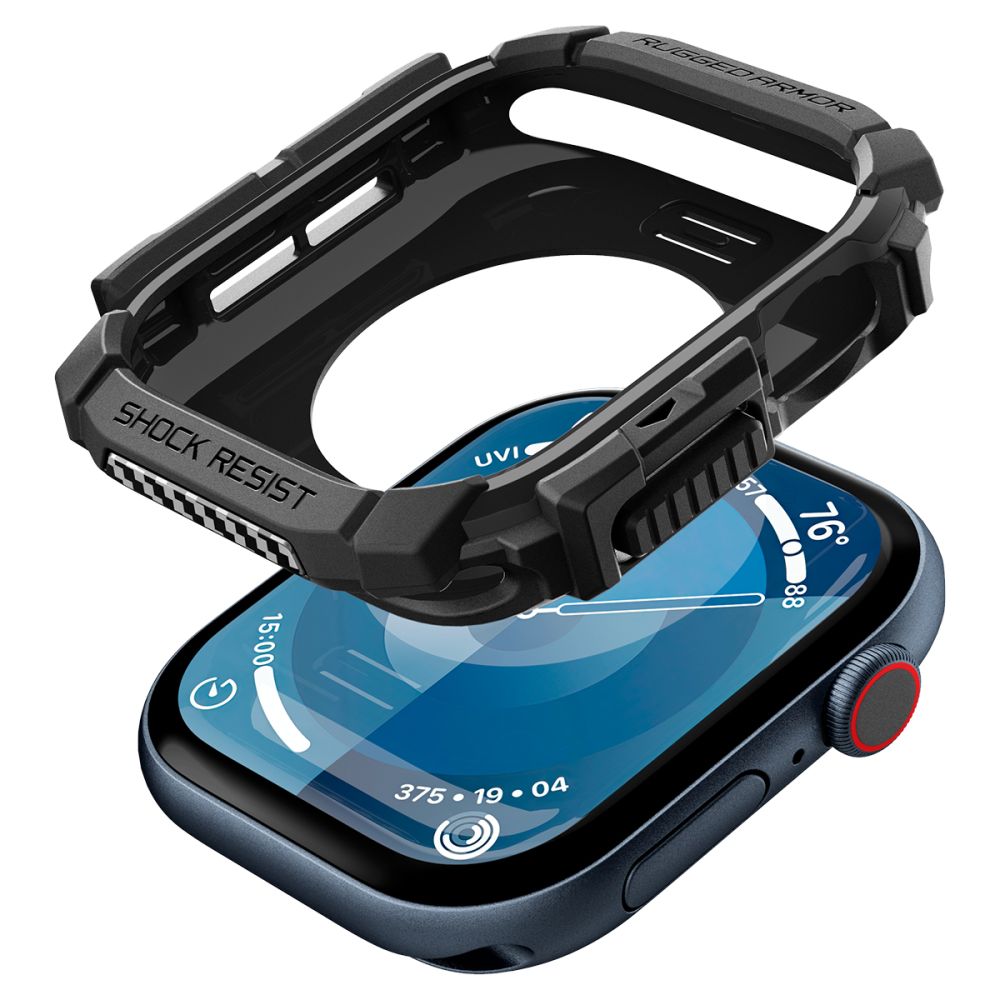Spigen Rugged Armor -suojakotelo Apple Watch Series 10 / 11 42mm, Musta ACS08585