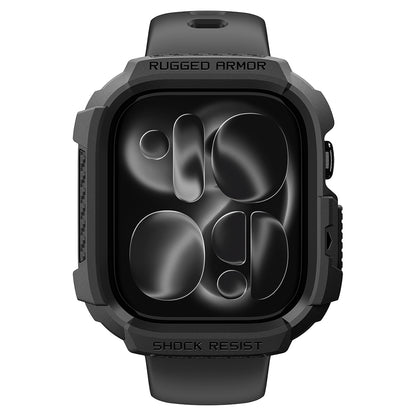 Spigen Rugged Armor -kuori Apple Watch Series 12 46mm:lle, Matta Musta ACS11886
