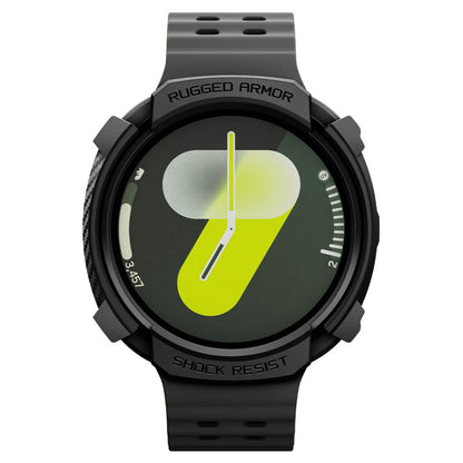 Spigen Rugged Armor -kuori Samsung Galaxy Watch8 44mm:lle, Matta Musta ACS10006