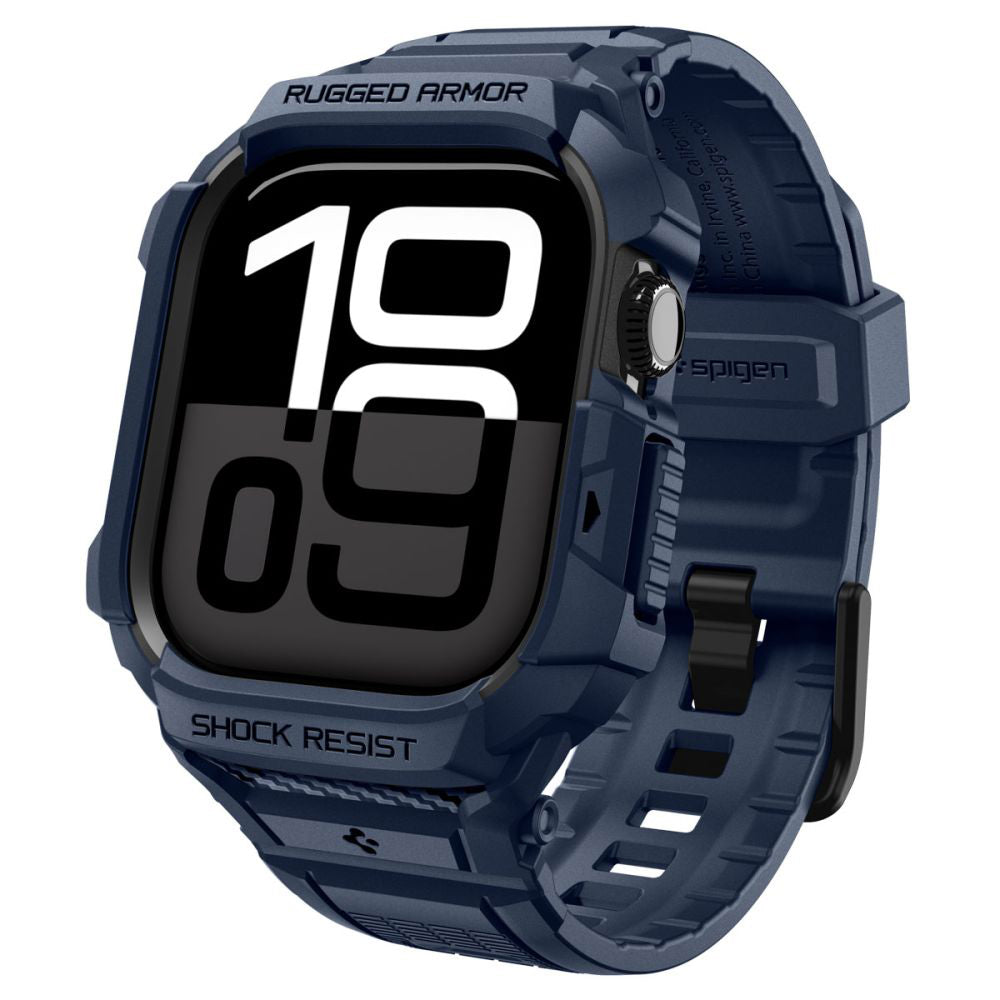 Spigen Rugged Armor Pro V2 -suojakotelo Apple Watch Series 10 / 11 42mm, laivastonsininen ACS10495