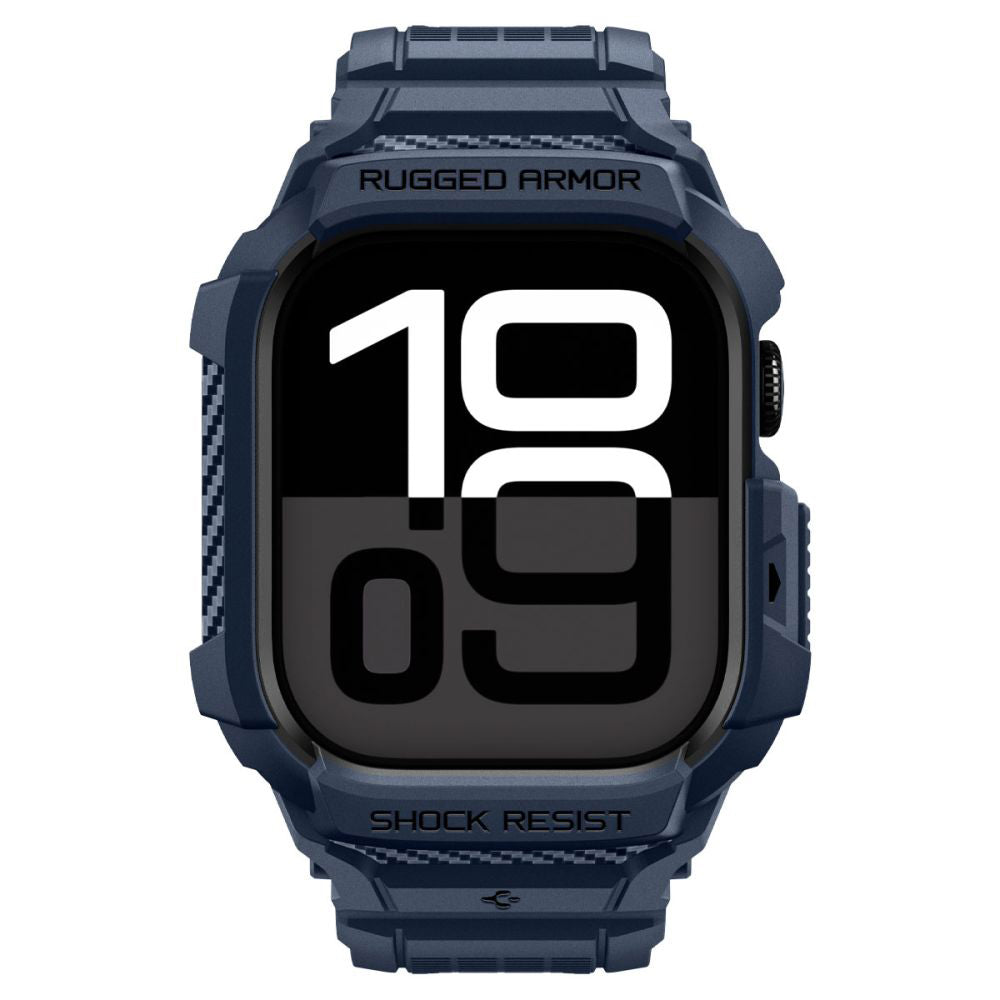 Spigen Rugged Armor Pro V2 -suojakotelo Apple Watch Series 10 / 11 42mm, laivastonsininen ACS10495