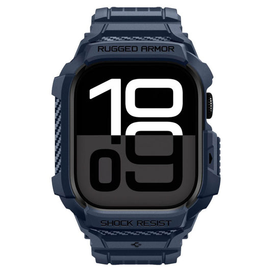 Spigen Rugged Armor Pro V2 -suojakotelo Apple Watch Series 10 / 11 42mm, laivastonsininen ACS10495