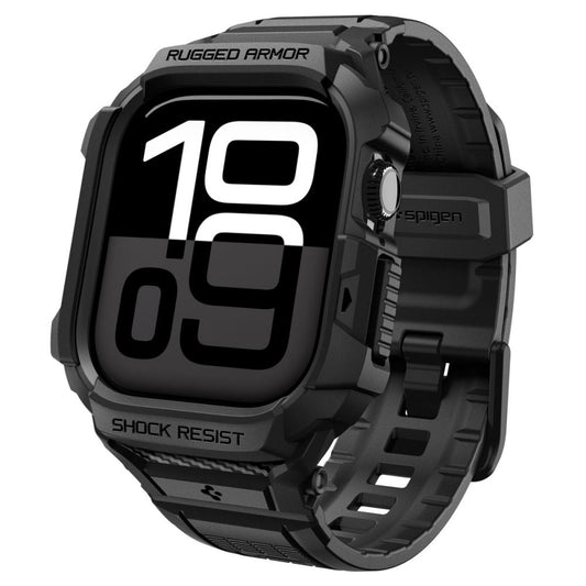 Spigen Rugged Armor Pro V2 -suojakotelo Apple Watch Series 10 / 11 42mm, Mattamusta ACS10494