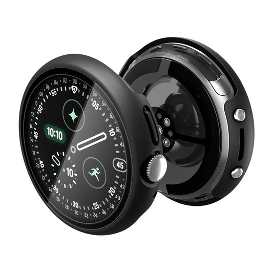 Spigen Thin Fit 360 -kuori Google Pixel Watch 45mm -sarjalle, musta ACS11746