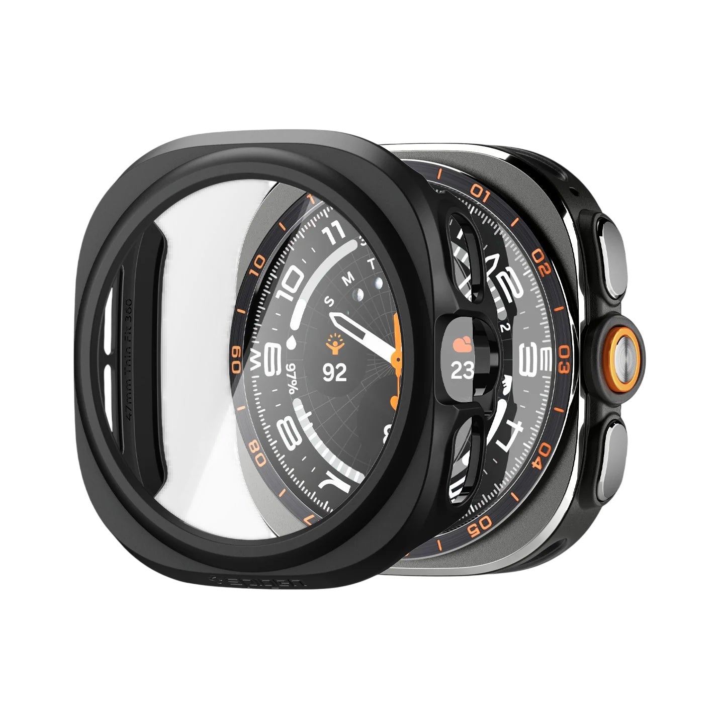 Spigen Thin Fit 360 -kuori Samsung Galaxy Watch Ultra2:lle, musta ACS11609