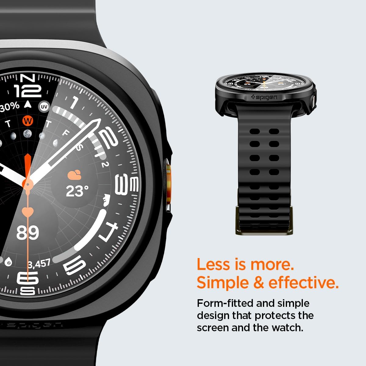 Spigen Thin Fit 360 -kuori Samsung Galaxy Watch Ultra2:lle, musta ACS11609