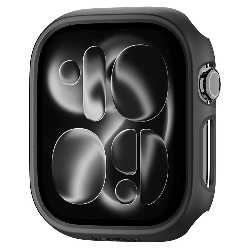 Spigen Thin Fit -kuori Apple Watch 12 42mm:lle, Musta ACS11880