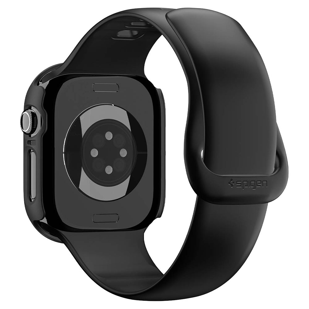 Spigen Thin Fit -kuori Apple Watch 12 42mm:lle, Musta ACS11880