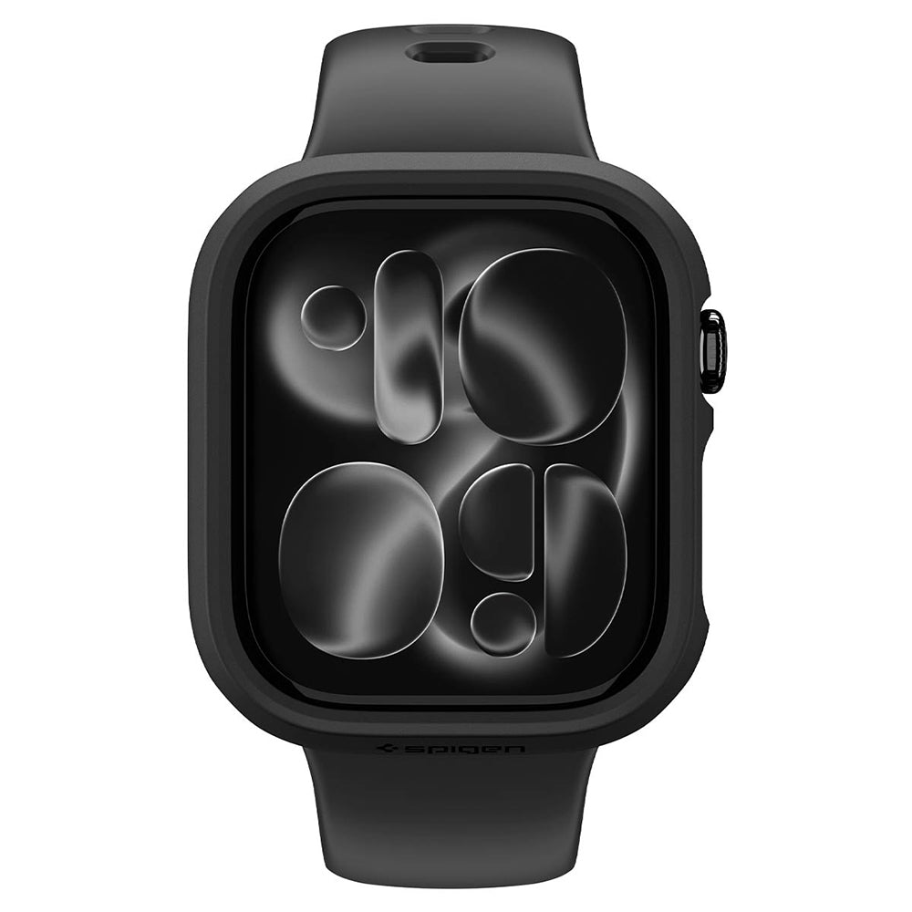 Spigen Thin Fit -kuori Apple Watch 12 42mm:lle, Musta ACS11880