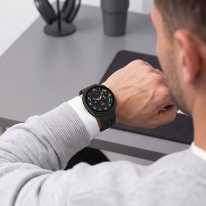 Tech-Protect Defense -kuori Samsung Galaxy Watch9 / Watch8 40mm:lle, 2 kappaleen setti, Musta / Läpinäkyvä