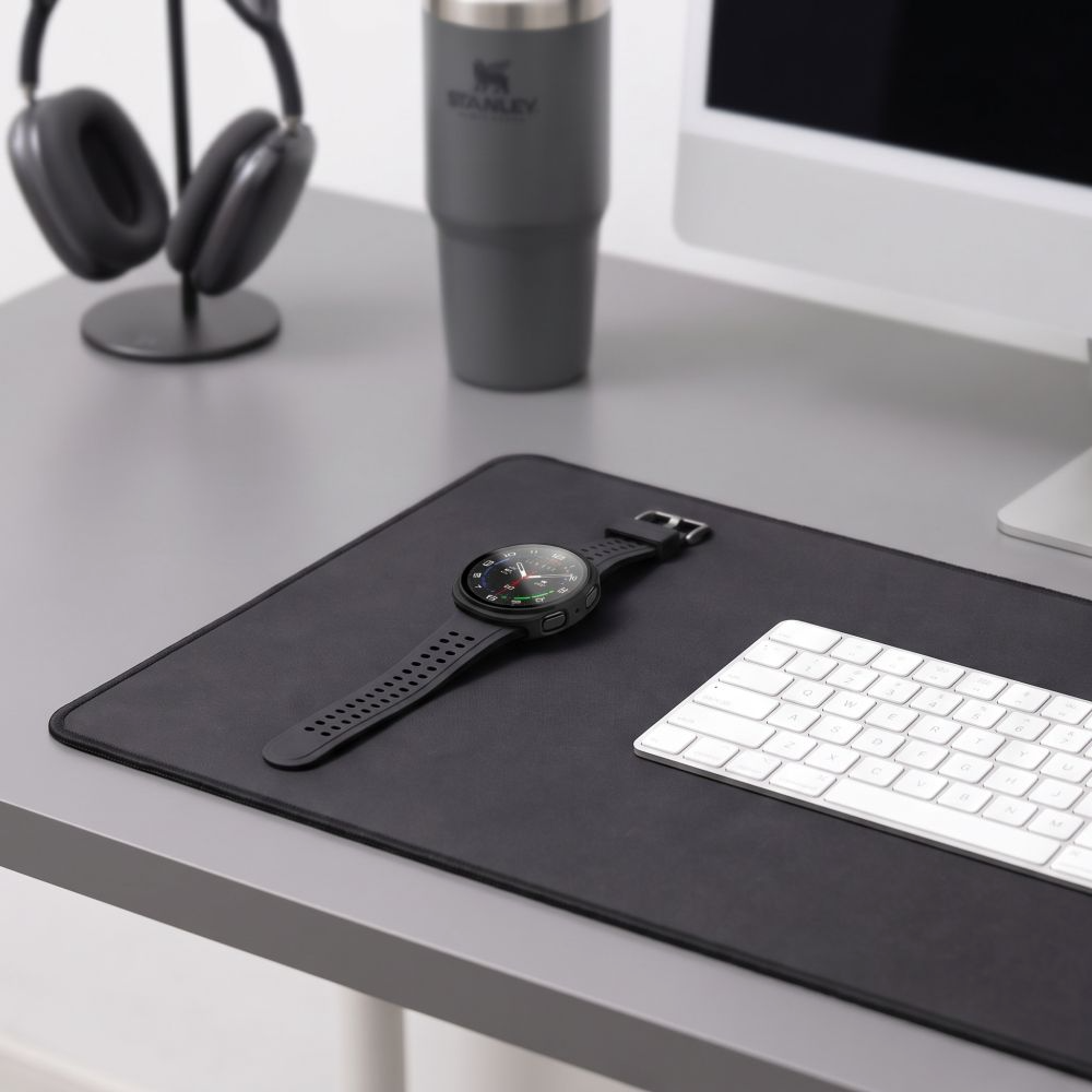 Tech-Protect Defense -kuori Samsung Galaxy Watch 9 / Watch8 44mm:lle, 2 kappaleen setti, Musta / Läpinäkyvä