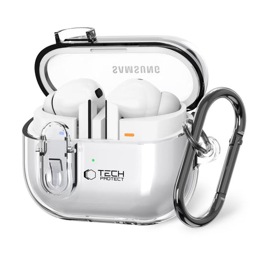 Tech-Protect Flexair -suojakotelo Samsung Galaxy Buds3 FE / Buds3 Pro / Buds3 -kuulokkeille, Läpinäkyvä