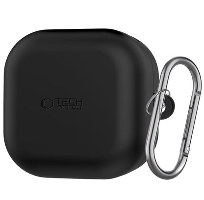 Tech-Protect Silicone Hook -suojakotelo Samsung Galaxy Buds4 / Buds4 Pro -kuulokkeille, Musta