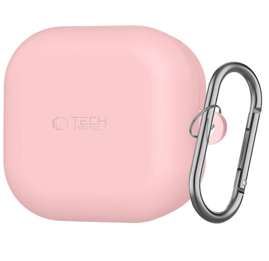 Tech-Protect Silicone Hook -suojakotelo Samsung Galaxy Buds4 / Buds4 Pro, Vaaleanpunainen