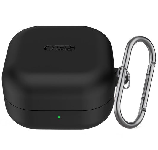 Tech-Protect Silicone Hook -suojakotelo Samsung Galaxy Buds4 / Buds4 Pro -kuulokkeille, Musta