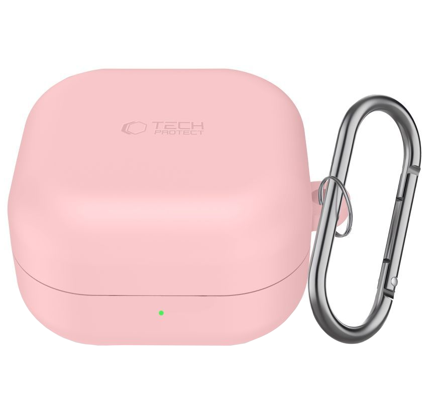 Tech-Protect Silicone Hook -suojakotelo Samsung Galaxy Buds4 / Buds4 Pro, Vaaleanpunainen