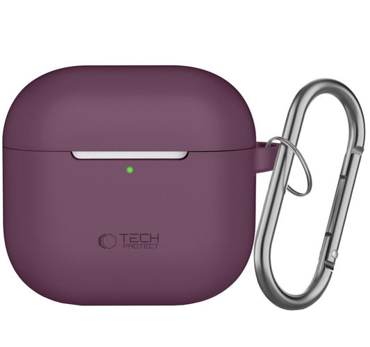 Tech-Protect Silicone Hook -suojakuori Apple AirPods 4 / AirPods 5 -kuulokkeille, viininpunainen.