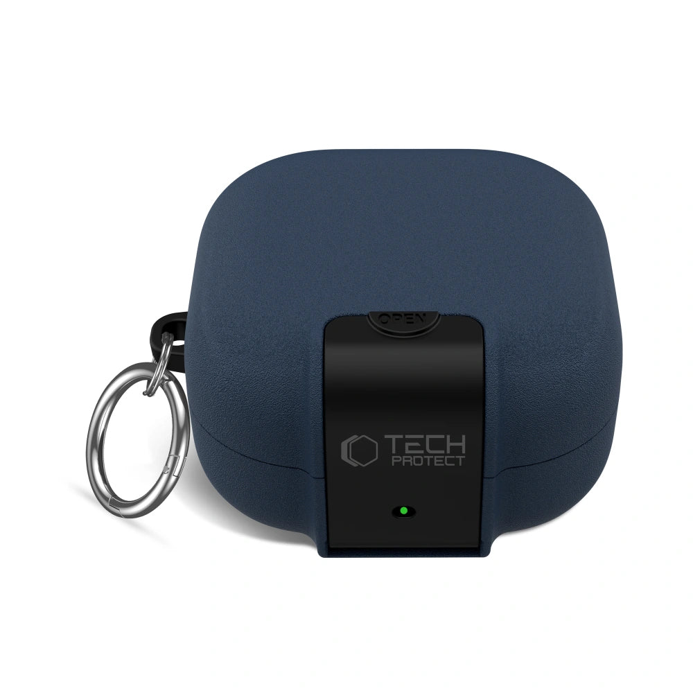 Tech-Protect Slim Hook -suojakotelo Samsung Galaxy Buds4 / Buds4 Pro -kuulokkeille, Tummansininen