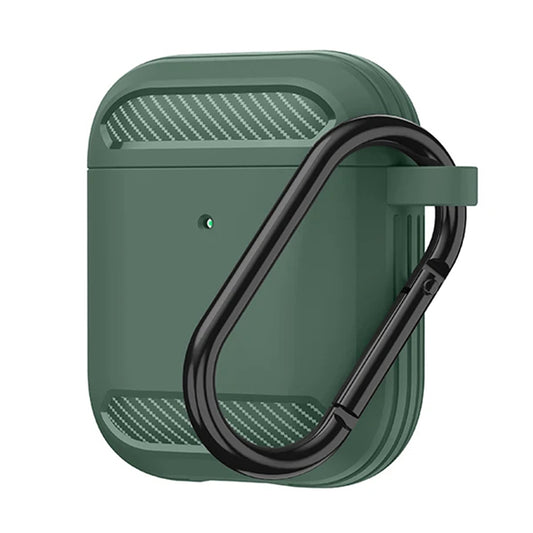 Techsuit Carbon -kuori Apple AirPods Gen 2 / Gen 1:lle, Vihreä