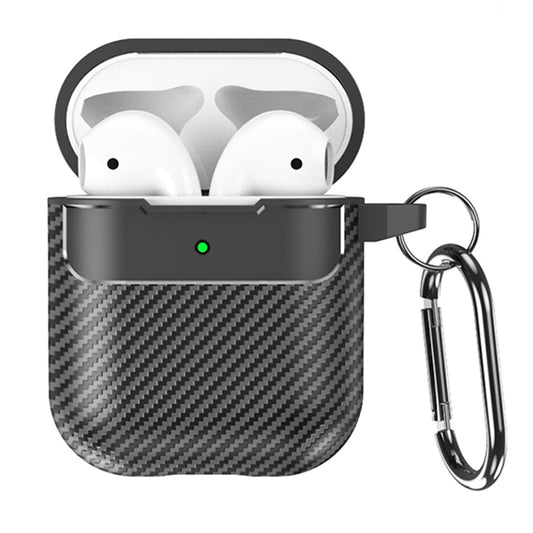 Techsuit CarbonFiber -kuori Apple AirPods Gen 2 / Gen 1:lle, Musta