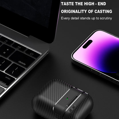 Techsuit CarbonFiber -kuori Apple AirPods Gen 2 / Gen 1:lle, Musta