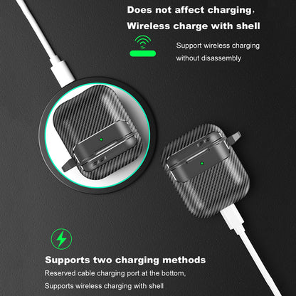 Techsuit CarbonFiber -kuori Apple AirPods Gen 2 / Gen 1:lle, Musta