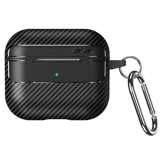 Techsuit CarbonFiber -suojakotelo Apple AirPods Pro 3:lle, Musta