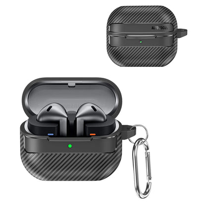 Techsuit CarbonFiber -kuori Samsung Galaxy Buds3 FE / Buds3 Pro / Buds3 -kuulokkeille, musta