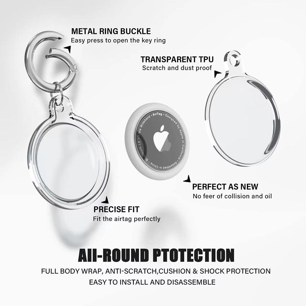 Techsuit CT15 -kuori Apple AirTagille, läpinäkyvä
