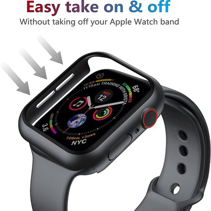 Techsuit Defense360 Pro -kuori Apple Watch 44mm -sarjalle, musta