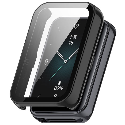 Techsuit Defense360 Pro -suojakotelo Honor Band 10 / Band 9 -rannekkeelle, Musta
