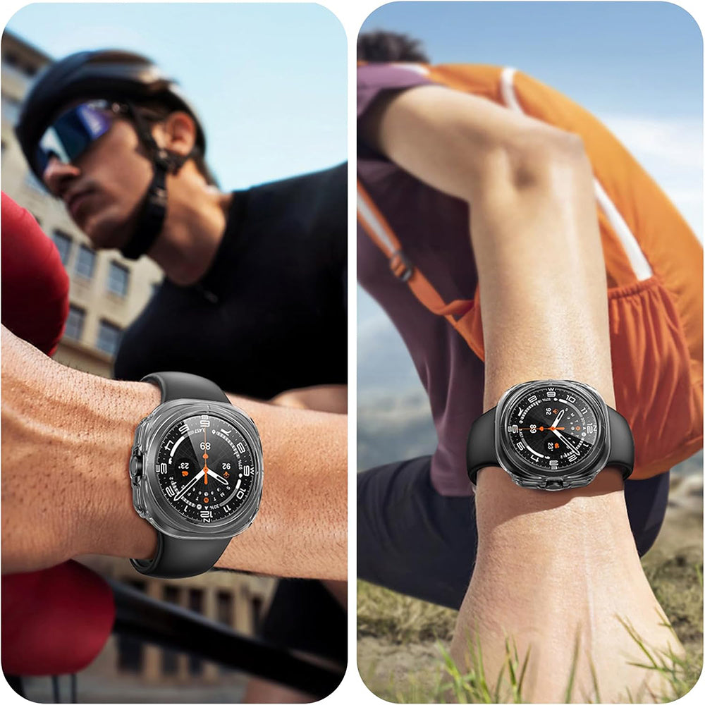 Techsuit Defense360 Pro -kuori Samsung Galaxy Watch Ultra -kellolle, läpinäkyvä