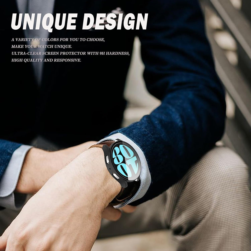 Techsuit Defense360 Pro -kuori Samsung Galaxy Watch6 40mm:lle, Musta