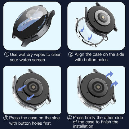 Techsuit Defense360 Pro -kuori Samsung Galaxy Watch7 44mm:lle, läpinäkyvä