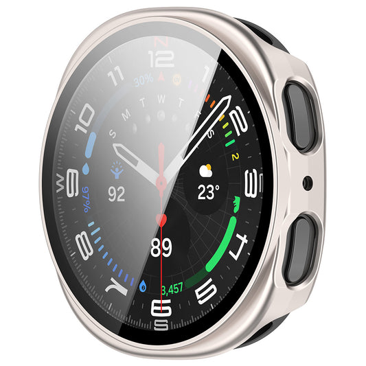 Techsuit Defense360 Pro -kuori Samsung Galaxy Watch8 44mm:lle, helmiäisharmaa