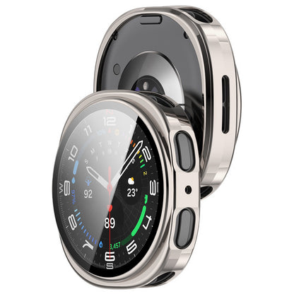 Techsuit Defense360 Pro -kuori Samsung Galaxy Watch8 44mm:lle, helmiäisharmaa
