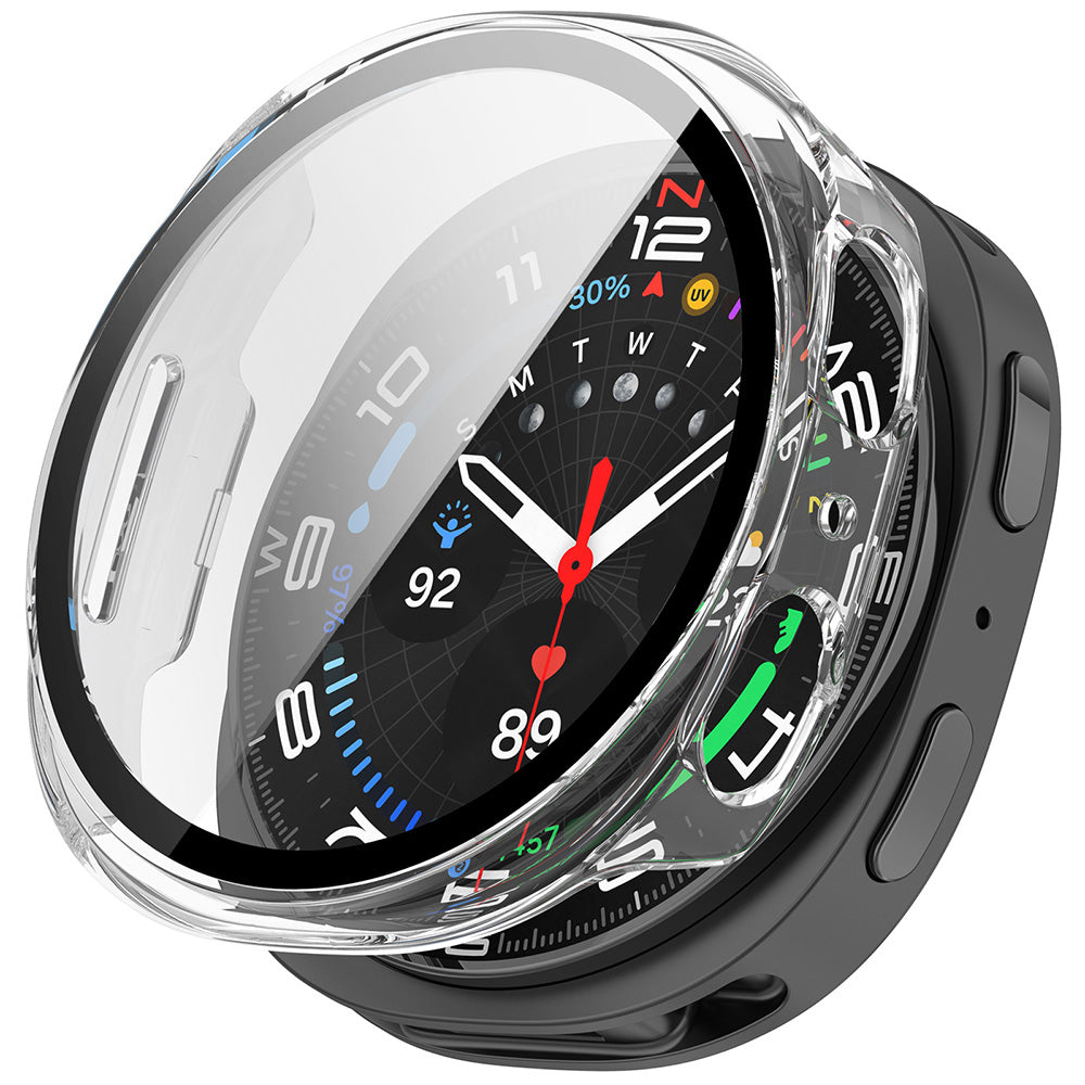 Techsuit Defense360 Pro -kuori Samsung Galaxy Watch8 44mm:lle, läpinäkyvä