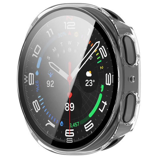 Techsuit Defense360 Pro -kuori Samsung Galaxy Watch8 44mm:lle, läpinäkyvä