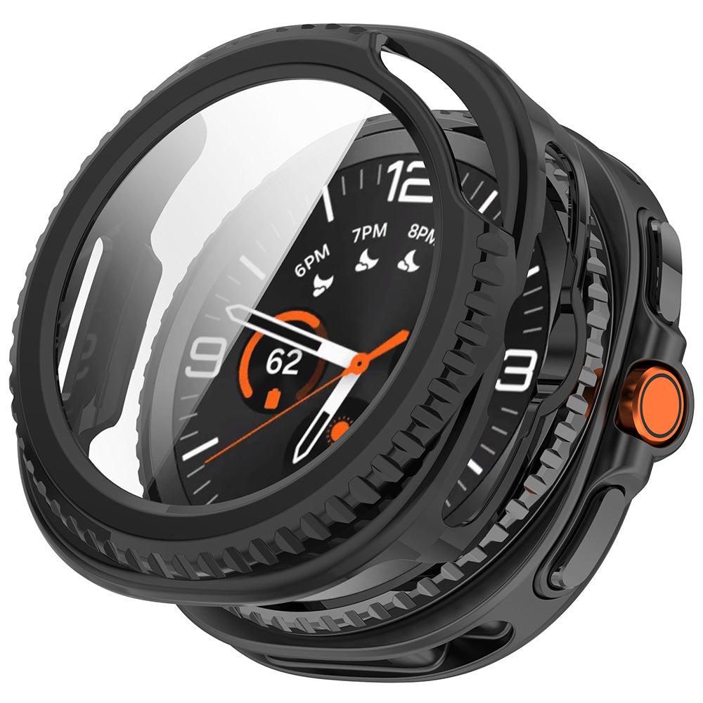 Techsuit Defense360 Pro -kuori Samsung Galaxy Watch8 Classicille, musta