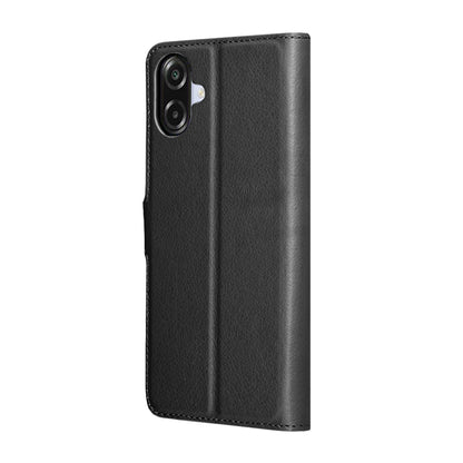 Kuori Samsung Galaxy A07 4G A075:lle, Techsuit, nahkainen folio, musta