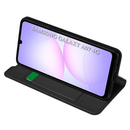 Kuori Samsung Galaxy A07 4G A075:lle, Techsuit, Magskin Book, Musta
