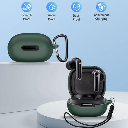 Techsuit-silikonikuori Anker SoundCore P40i:lle, musta