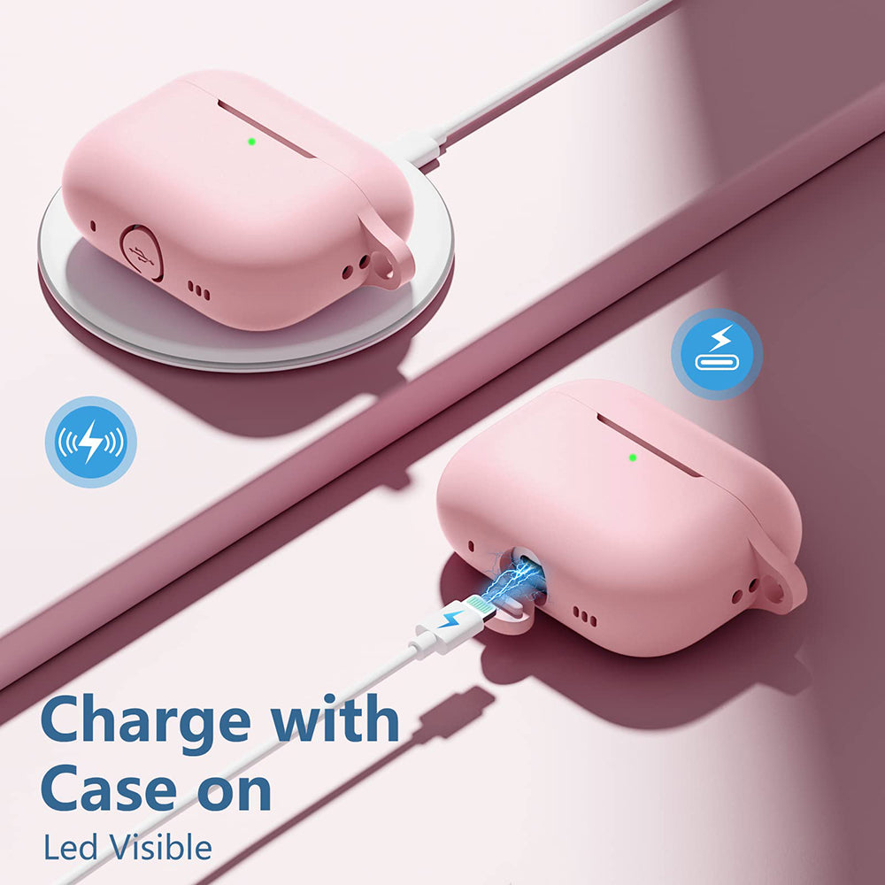 Techsuit-silikonikuori Apple AirPods Pro -sarjalle, vaaleanpunainen