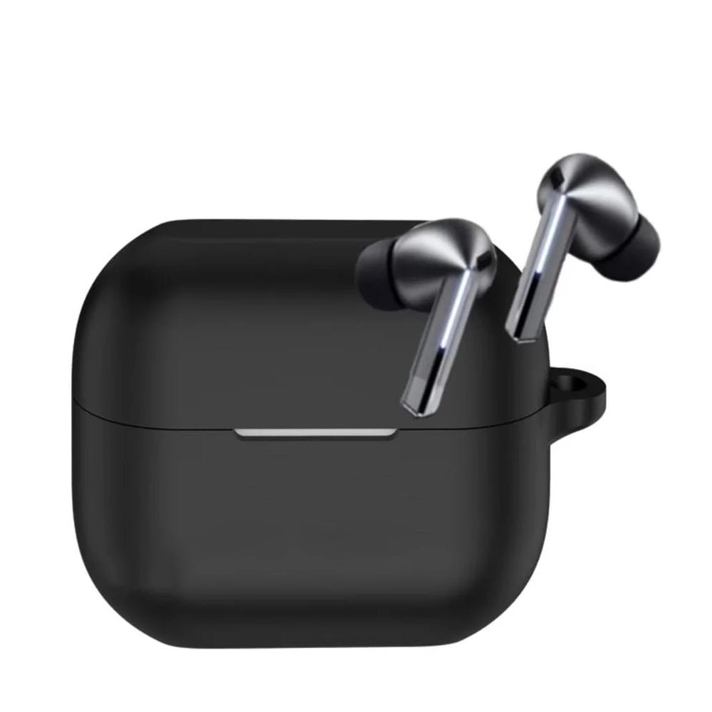 Techsuit-silikonikuori Samsung Galaxy Buds3 FE / Buds3 Pro / Buds3 -kuulokkeille, musta